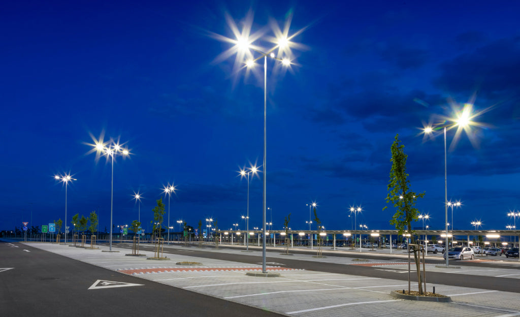What is the recommended lighting for a parking lot?