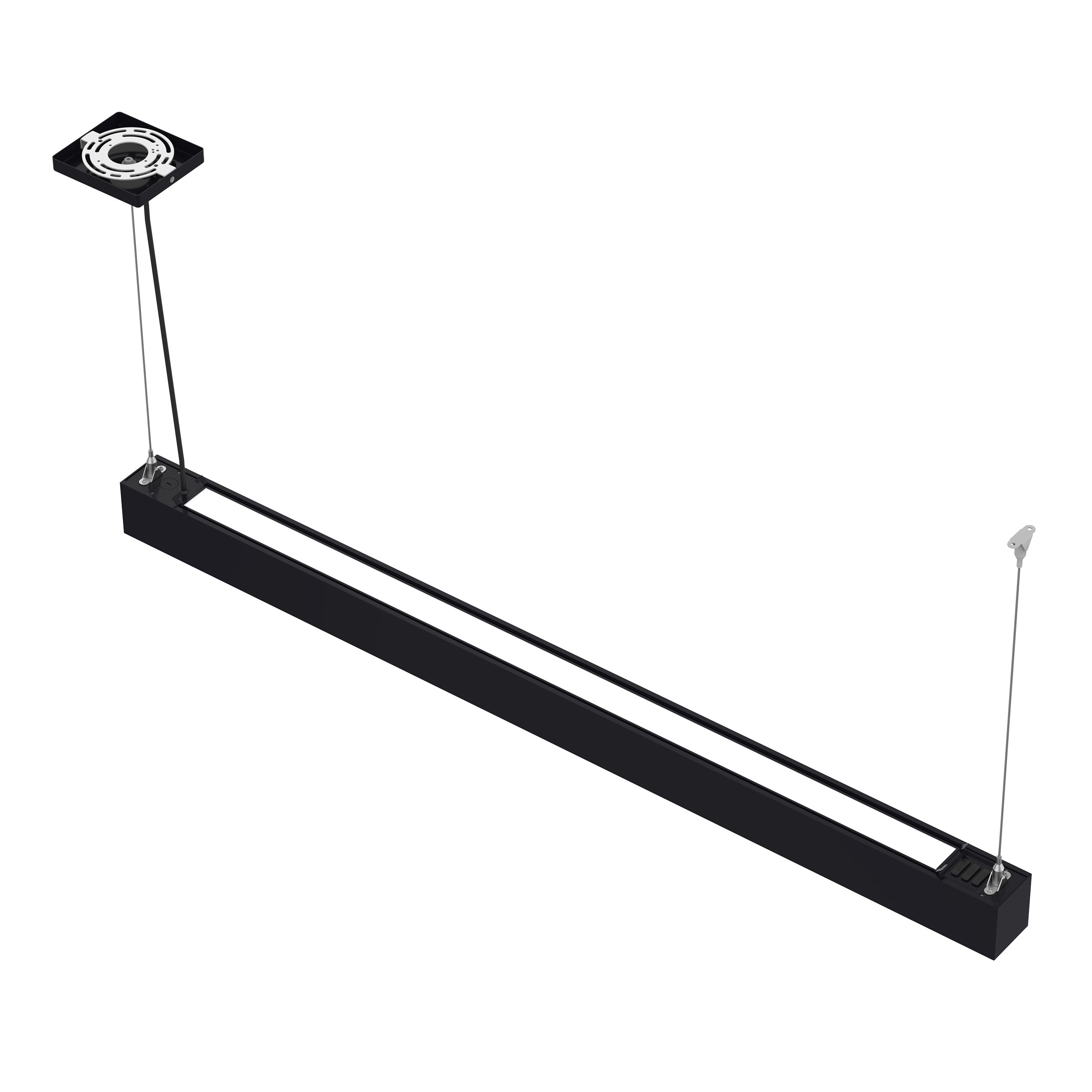 4 Pack-4 ft 50W Linkable Architectural LED Linear Strip Light-Down Light-Color 3500K/4000K/5000K Selectable-5.750 Lumens-Black Color-0~10V Dimming