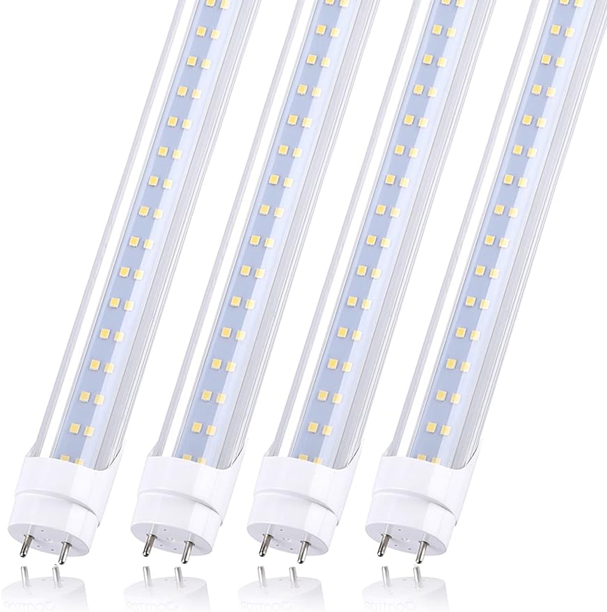 28w Led Tube Light Bulb 4ft, 3360 Lumens, Cold White 6000K, Ballast Bypass Required, Bypass T8 T10 T12 Ballast 80W F48T8 Fluorescent Replacement Dual-End Powered Clear Cover AC85-265V - LEDLIGHTING WHOLESALE