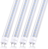 28w Led Tube Light Bulb 4ft, 3360 Lumens, Cold White 6000K, Ballast Bypass Required, Bypass T8 T10 T12 Ballast 80W F48T8 Fluorescent Replacement Dual-End Powered Clear Cover AC85-265V