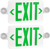 Green LED Exit Sign with Emergency Lights,120-277V,UL-Listed - LEDLIGHTING WHOLESALE