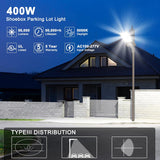 400W LED Parking Lot Light 56,000LM Outdoor Street Area Lighting with Slipfitter Mount,100-277V 5000K, UL DLC Listed - LEDLIGHTING WHOLESALE