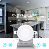 OSTEK 30 Pack 6 Inch 5CCT Ultra-Thin LED Recessed Ceiling Light with Junction Box,2700K/3000K/3500K/4000K/5000K Selectable, 12W Eqv 110W, Dimmable Can-Killer Downlight, 1200LM High Brightness - LEDLIGHTING WHOLESALE