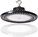 OSTEK LED High Bay Light Fixture 150W, 5000K UFO High Bay Lighting IP65 1-10V Dimmable Barn Workshop Warehouse Gym Airport Lights (100-277V) ETL DLC Listed US Hook 5' Cable