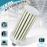 300W LED Corn Light Bulb Lamp, 40,000LM 6000K 100V~277V Super Bright Light for Indoor Large Area Garage barn Workshop Warehouse