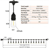 10M/15M LED String Lights S14 LED Retro Filament Bulb Globe Outdoor Street Garden Patio Holiday Lighting - LEDLIGHTING WHOLESALE