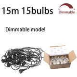 10M/15M LED String Lights S14 LED Retro Filament Bulb Globe Outdoor Street Garden Patio Holiday Lighting - LEDLIGHTING WHOLESALE