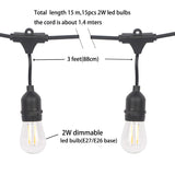 10M/15M LED String Lights S14 LED Retro Filament Bulb Globe Outdoor Street Garden Patio Holiday Lighting - LEDLIGHTING WHOLESALE
