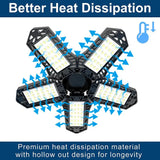 100-265v 5000 Lumen Bulb Deformable Led Garage Lights With 5 Adjustable Panels Durable Ceiling Light E26/e27 Home Fan Blade Bulb - LEDLIGHTING WHOLESALE