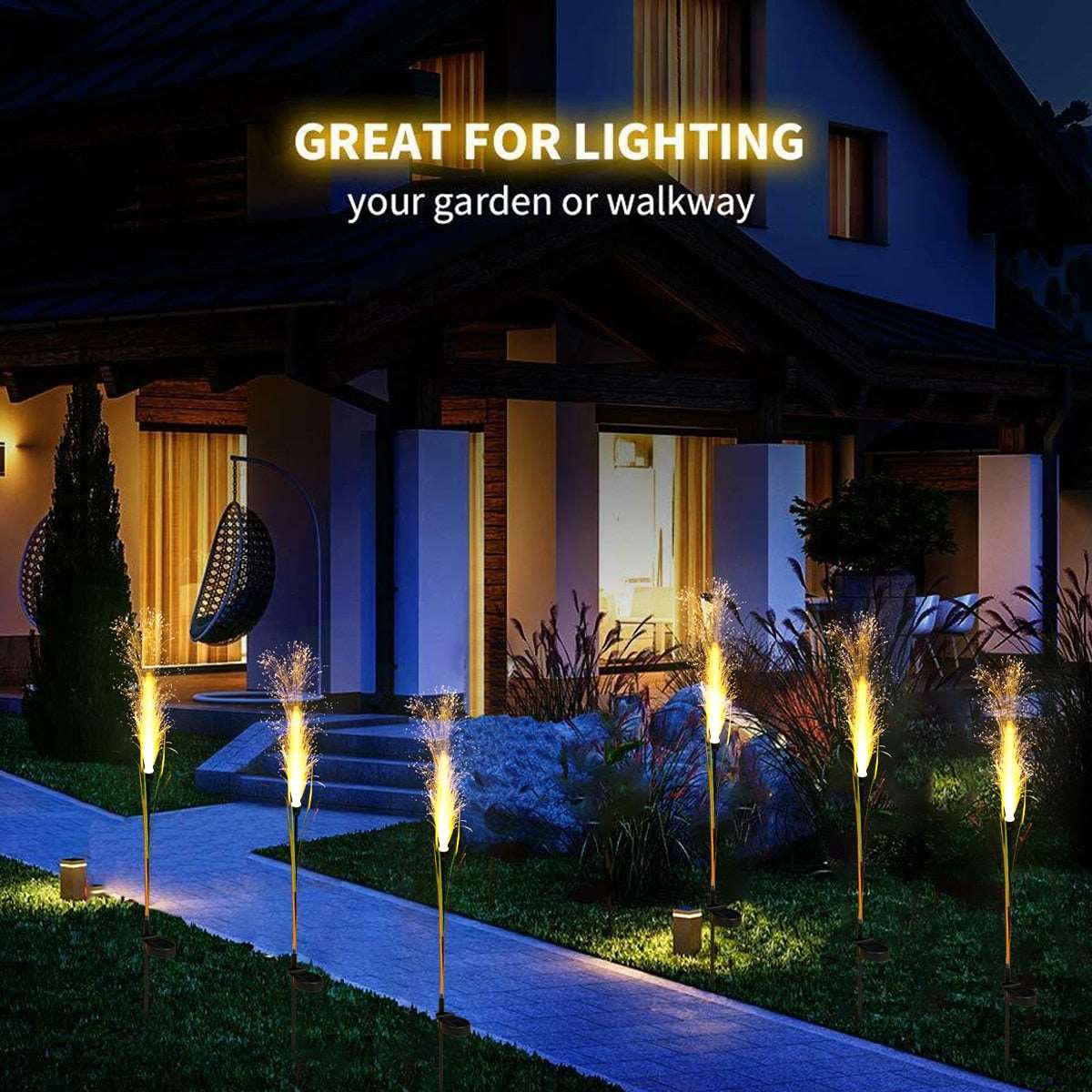 LED Solar Garden Fiber Light
