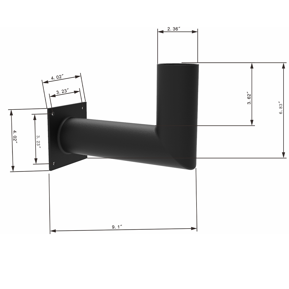 90 Degree Tenon Adapter. L Bracket Slip Fitter for wall or roof. LED Street Light. Shoebox Parking Light. Parking Lot Pole Bracket