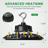 150W LED UFO High bay 5000K AC 100-277V-24.000 Lumens-5 Years warranty-ETL+DLC 5.1
