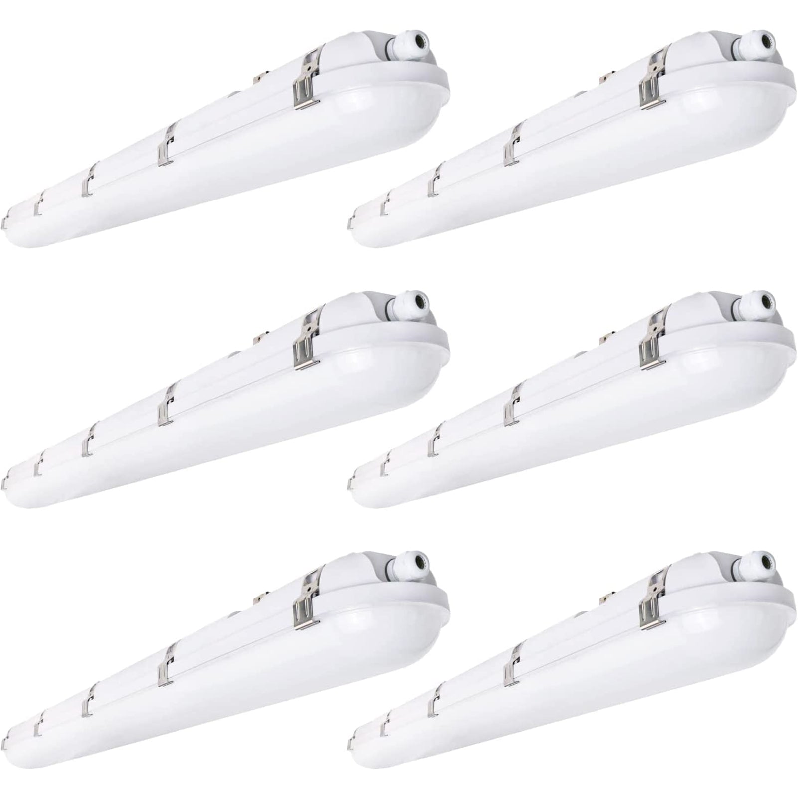 4FT LED Vapor Tight Light.Wattage 30W/40W 60W CCT 3000K/4000K/5000K LED Vapor Proof 4ft Light Fixture for Cold Storage Facilities. Car Washes. Parking Garages. UL Listed (6 Pack)