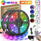 16.4FT RGB Flexible 300LED Strip Light-Remote Fairy Light-For Room Party-IP65 Waterproof