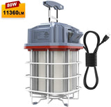 LED Temporary Work Light 80W ON/Off Switch Linkable LED Construction Lights 12000Lm 5000K Daylight LED Portable Hanging Lighting