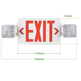 Two LED Adjustable Head-LED Combo Exit Sign Emergency Light-120-277V-UL Listed - LEDLIGHTING WHOLESALE