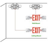 Two LED Adjustable Head-LED Combo Exit Sign Emergency Light-120-277V-UL Listed - LEDLIGHTING WHOLESALE