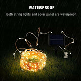 Outdoor LED Solar String Lights- Waterproof- Copper Wire Xmas Garden Party Decor - LEDLIGHTING WHOLESALE