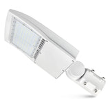 LED Shoebox Parking Lot Light 277-480V - 80-150W Selectable - White Housing - 21000LM Outdoor Commercial Lighting
