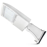 LED Shoebox Parking Lot Light 277-480V - 80-150W Selectable - White Housing - 21000LM Outdoor Commercial Lighting