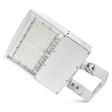 LED Shoebox Parking Lot Light 277-480V - 80-150W Selectable - White Housing - 21000LM Outdoor Commercial Lighting