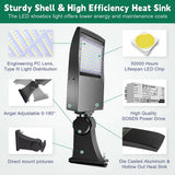 100W Led Parking Lot Light-14000 Lumens-CCT 5000K-Photocell Optional-250 MH Equivalent-UL+DLC 5.1