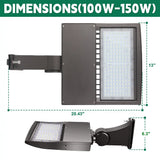 100W Led Parking Lot Light-14000 Lumens-CCT 5000K-Photocell Optional-250 MH Equivalent-UL+DLC 5.1