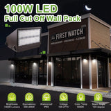 100W LED Full Cut OffWall Pack Light 13000LM 5000K-With Photocell-Replaces 400 watt Metal halide/HPS- IP65-UL+DLC Listed