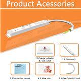 20W LED Emergency Backup Driver-120V-347V AC-Rechargeable UL Approved Backup Battery-Over 90mins Emergency Time-For LED troffer, Panel and Tubes