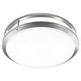 TANLITE 16 Inch Double Ring Flush Mount Ceiling Light. 3500/4000/5000K Adjustable. Dimmable LED Ceiling Light Fixture for Kitchen Hallway. Brushed Nickel. 25W (170W Eqv.). 1675 Lm. Energy Star - LEDLIGHTING WHOLESALE
