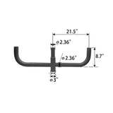 Tenon Adapter, 180 Degree Round Triple Bullhorn Tenon for 3 fixtures, LED Street Light, Shoebox Parking Light, Parking Lot Pole Bracket