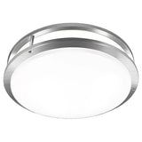 TANLITE 16 Inch Double Ring Flush Mount Ceiling Light, 3500/4000/5000K Adjustable, Dimmable LED Ceiling Light Fixture for Kitchen Hallway, Brushed Nickel, 25W (170W Eqv.), 1675 Lm, Energy Star