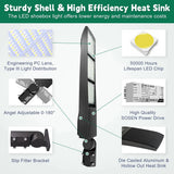 LED Parking Lot Light-450/400/380W Selectable -Shoebox Area Light-10KV Surge Protector-CCT 5000K-AC 100~277V-DLC & UL Listed