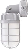 6-PACK LED Vapor Tight Jelly Jar Light 21W, 5000K, Wall/Ceiling Mount Vapor-Proof LED, IP65 Wet Rated Security Cage Light for Indoor and Outdoor Lighting, UL Certified - LEDLIGHTING WHOLESALE