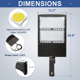 300W LED Parking Lot Light-Shoebox Area Light-AC 120~277V-42,000 Lumens-CCT 5000K-1,000W Metal Halide Equivalent-UL+DLC 5.1