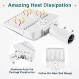 150W LED Shoebox Parking Lot Light – 5000K Daylight, White Housing, Outdoor Area & Street Light, UL Listed, AC 100-277V (No Photocell)