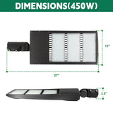 LED Parking Lot Light-450/400/380W Selectable -Shoebox Area Light-10KV Surge Protector-CCT 5000K-AC 100~277V-DLC & UL Listed