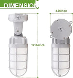 6-PACK LED Vapor Tight Jelly Jar Light 21W, 5000K, Wall/Ceiling Mount Vapor-Proof LED, IP65 Wet Rated Security Cage Light for Indoor and Outdoor Lighting, UL Certified - LEDLIGHTING WHOLESALE