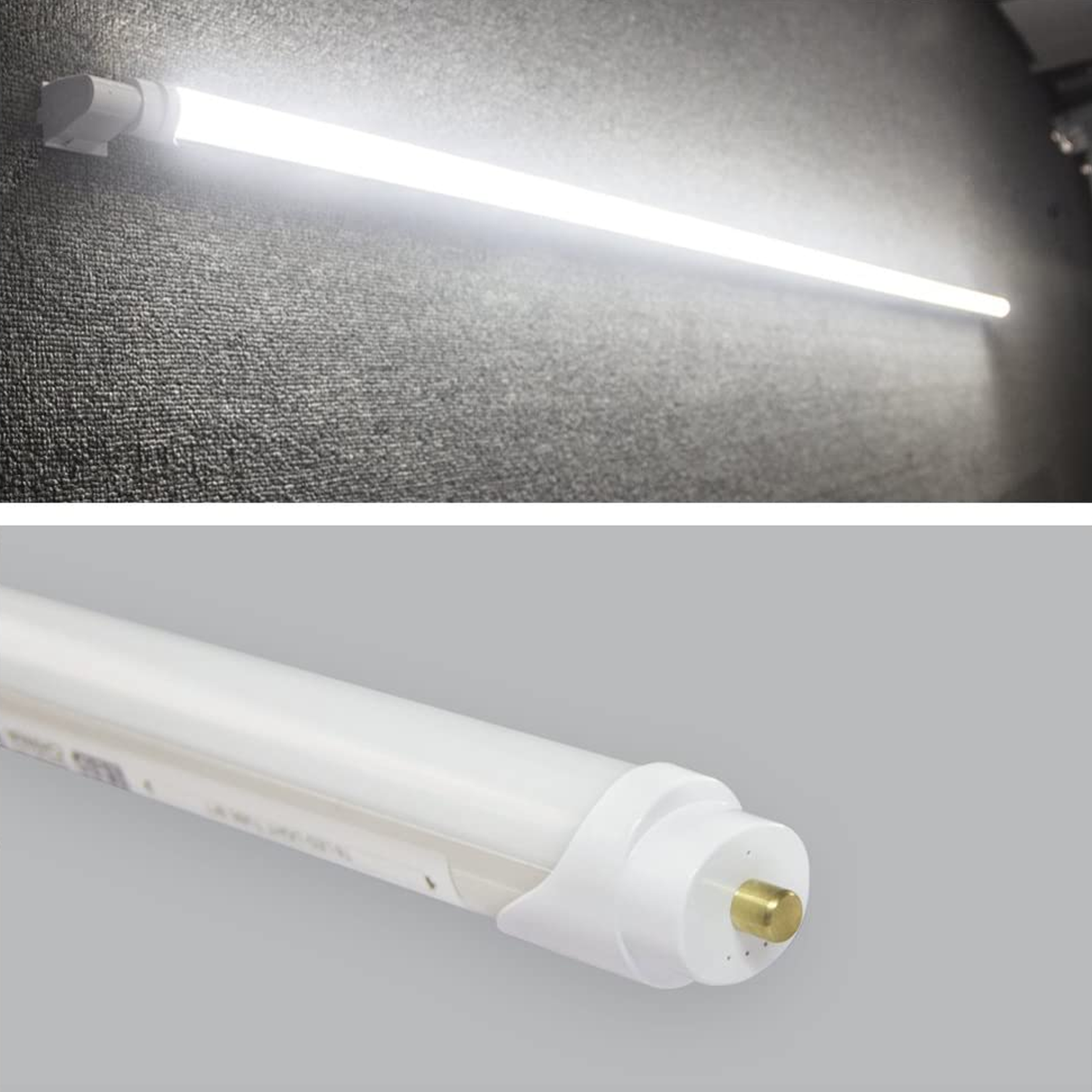 25 Pack-8ft Single Pin Tube-44W-5720 Lumens Output-Ballast Bypass-Clear Cover-Double Ended