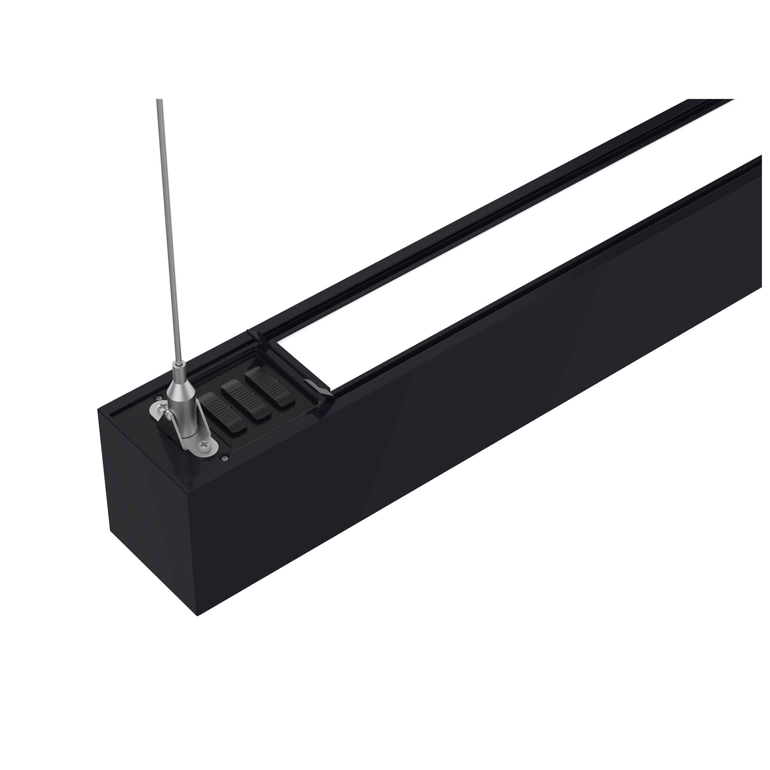 4 Pack-4 ft 50W Linkable Architectural LED Linear Strip Light-Down Light-Color 3500K/4000K/5000K Selectable-5.750 Lumens-Black Color-0~10V Dimming