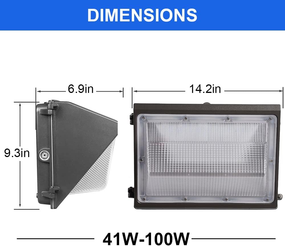 100W LED Wall Pack Light-13,000Lumens-Equivalent 400W HID/HPS-5000K-(DLC+UL)-5 Years Warranty - LEDLIGHTING WHOLESALE