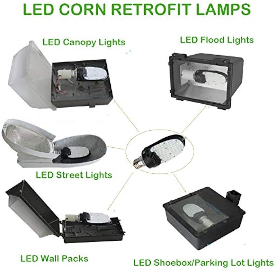 115W LED Shoebox Corn Retrofit Lamps - 16100 LM - 5000K Daylight - Rotatable E39 Mogul Base - LEDLIGHTING WHOLESALE