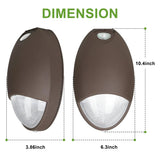 12W Tear Drop LED Outdoor Emergency Wall Pack Light - 120-277V - Battery Backup - Wet Location Security Light