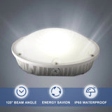 LED Round Canopy Light - 30W/40W/60W Selectable - 5000K - Surface Mount Low Bay Light - Parking Garage Lighting