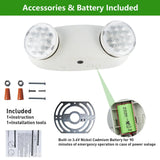 LED Emergency Exit Lighting Fixtures-Mini Round Adjustable Lamp Heads-White Housing-120-277 VAC