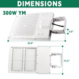 300W 480V White LED Parking Lot Light-42,000 Lumens-AC 277~480V-1000W Metal Halide Equivalent-5000K-DLC UL Listed
