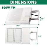 LED Parking Lot Light White Housing - 200-300W Selectable Shoebox - 42000LM 5000K Outdoor Commercial Lighting
