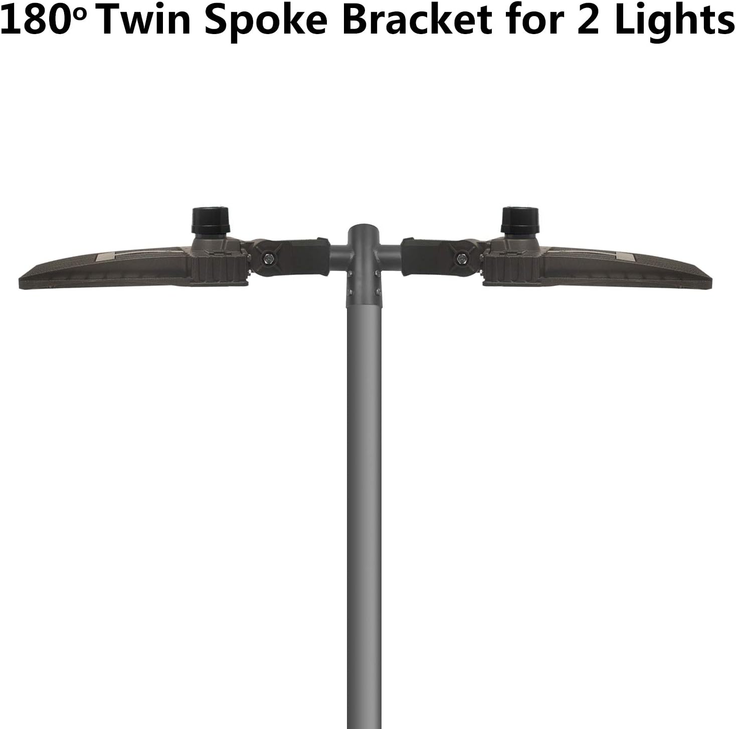 180 Degree Twin Spoke Bracket Mounting Accessories, Double 180° Horizontal Tenon Adapter, for LED Flood Light, Area Outdoor Light - LEDLIGHTING WHOLESALE