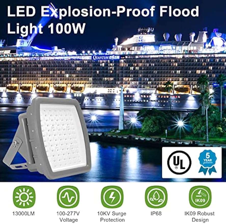 200W LED Explosion-Proof Floodlight, Hazardous Location Flood Lights,100-277V,5000K