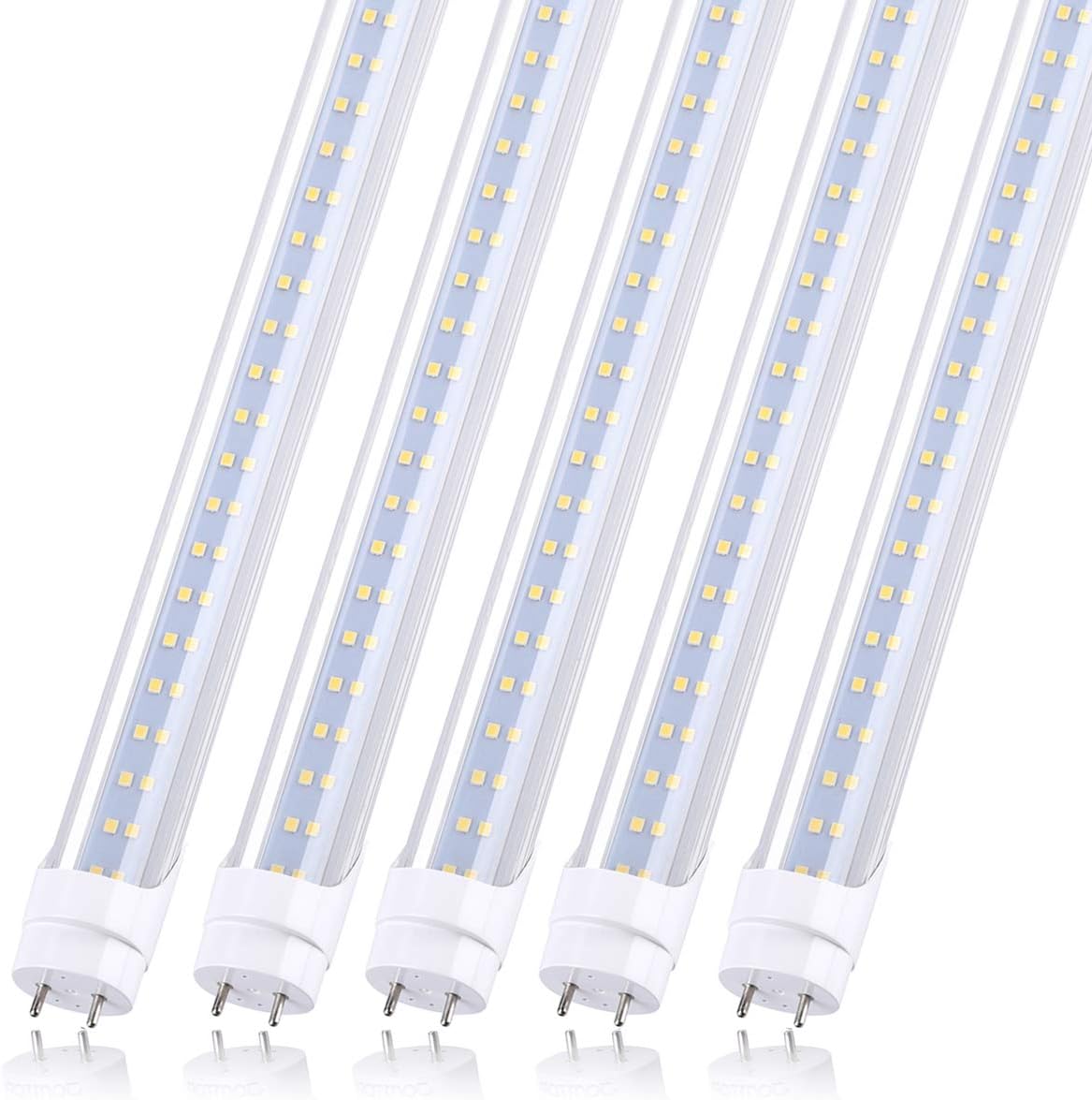 28w Led Tube Light Bulb 4ft, 3360 Lumens, Cold White 6000K, Ballast Bypass Required, Bypass T8 T10 T12 Ballast 80W F48T8 Fluorescent Replacement Dual-End Powered Clear Cover AC85-265V - LEDLIGHTING WHOLESALE